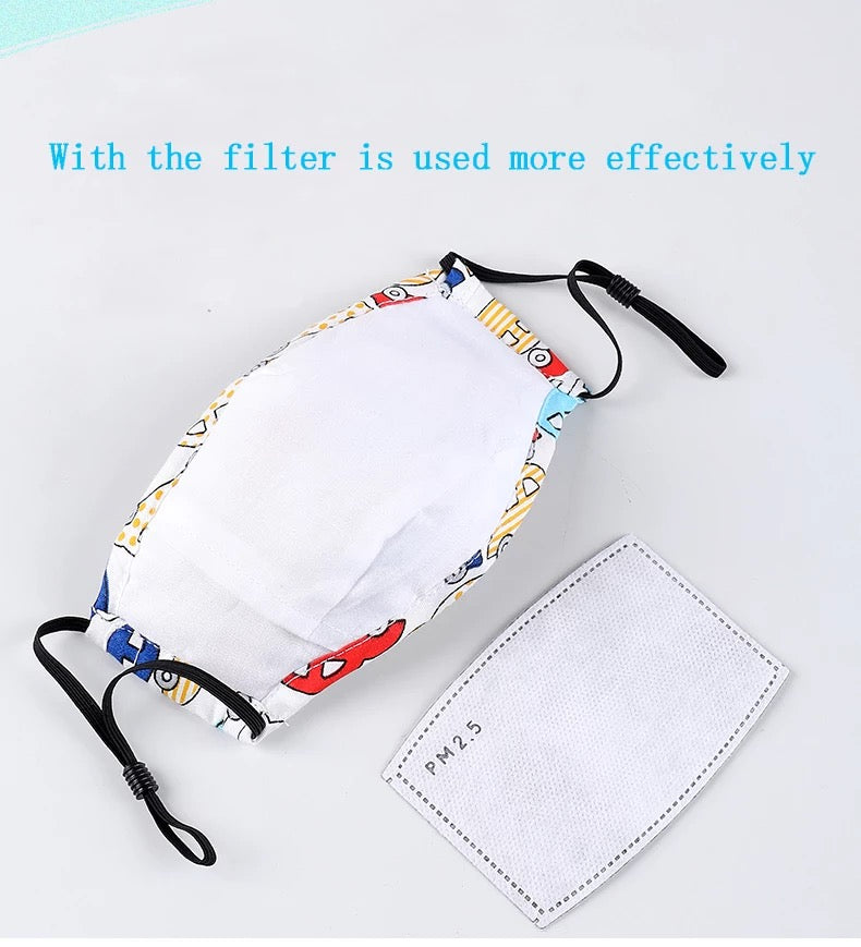 Kids Face Mask with Filter & Activated Carbon